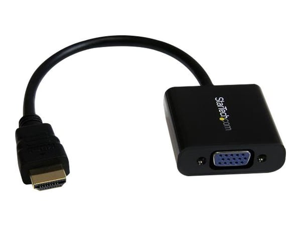 Startech - Video adapter - HDMI hann til HD-15 (VGA) hunn - 24.5 cm - svart - 1080p-støtte, aktiv - for P/N: DK30C2DPEPUE, DK30C2DPPDUE, DK31C3HDPD...