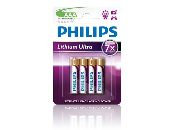 PHILIPS batteri ultralitium AAA 4-pak - 1406380
