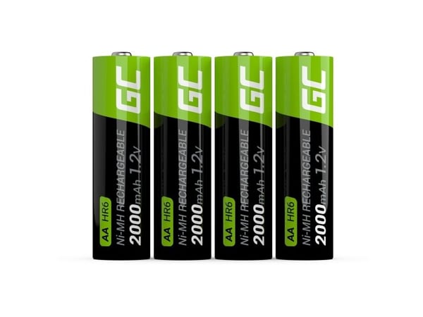 Green Cell GR02, Oppladbart batteri, AA, Nikkelmetallhydrid (NiMH), 1,2 V, 2 stykker, 2000 mAh
