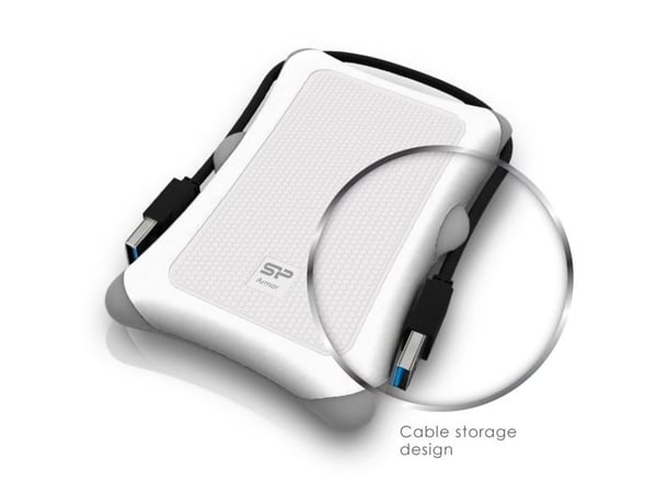 SILICON POWER Armor A30 - Harddisk - 2 TB - ekstern (bærbar) - 2.5" - USB 3.0 - hvit
