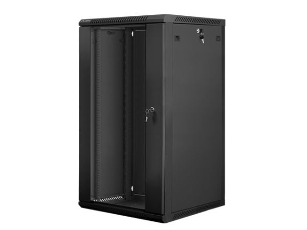 Lanberg - Rack skap - veggmonterbar - svart, RAL 9004 - 22U - 19"