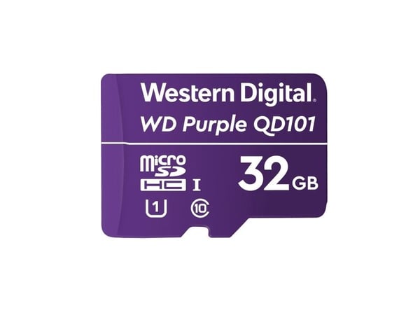 WD Purple SC QD101 WDD032G1P0C - Flashminnekort - 32 GB - UHS-I U1 / Class10 - microSDHC - purpur
