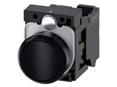 Siemens 3SU1100-0AB10-3BA0, Muovi, Musta, 500 V, 30 mm, 60,7 mm, 40 mm