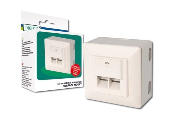Digitus DN-9002-N, RJ-45, 5e, Valkoinen, 80 mm, 80 mm, Kiina