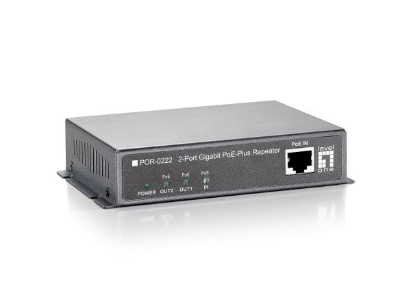 LevelOne POR-0222 - Forsterker - 1GbE - 10Base-T, 100Base-TX, 1000Base-T - 2 porter - RJ-45 / RJ-45 - opp til 100 m
