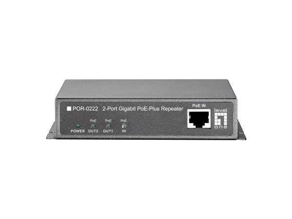 LevelOne POR-0222 - Forsterker - 1GbE - 10Base-T, 100Base-TX, 1000Base-T - 2 porter - RJ-45 / RJ-45 - opp til 100 m