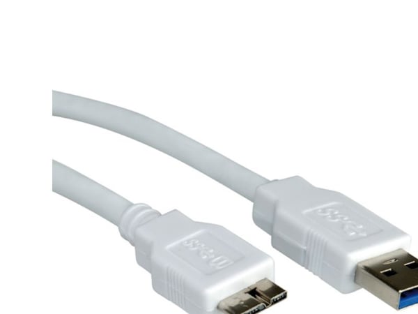 VALUE USB A/Micro-USB B 3m, 3 m, USB A, Micro-USB B, USB 3.2 Gen 1 (3.1 Gen 1), Hankjønn/hankjønn, Hvit