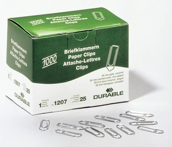 Durable 1207-25, Sinkittyä terästä, Hopea, 26 mm, 1000 kpl