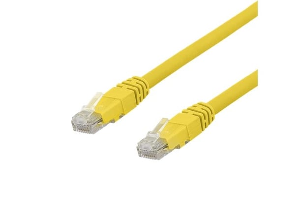 DELTACO - Koblingskabel - RJ-45 (hann) til RJ-45 (hann) - UTP - CAT 6a - gul