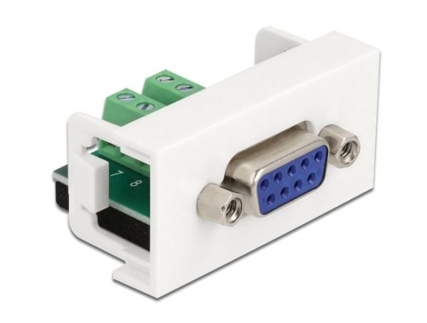 Delock - Easy 45 - trykklåsmodul - 9-pin D-Sub ( female ) - hvit, RAL 9003