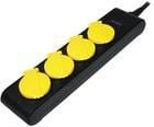 LogiLink LPS212, 1,4 m, IP44, Muovi, Musta, Keltainen, 4 AC-pistorasia(a), 16 A