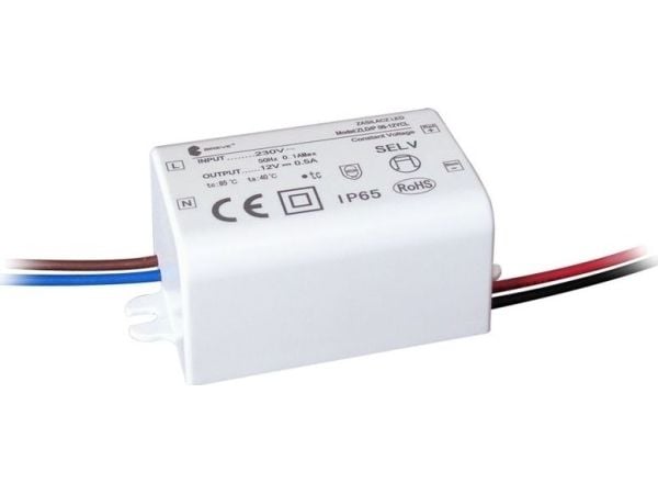 BREVE LED-driver 12V DC 6W 0,5A IP65 (med beskyttelser) ZLDP 06-12YCL 19712-9035