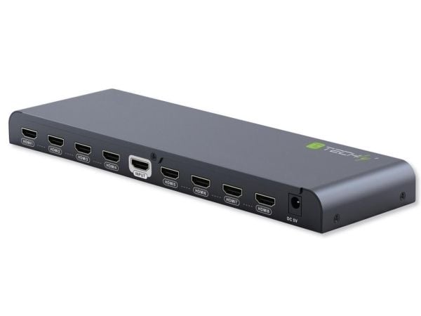 TECHly Splitter HDMI 2.0 4K UHD 3D 8-way - Video/lyd-splitter - 8 x HDMI - veggmonterbar