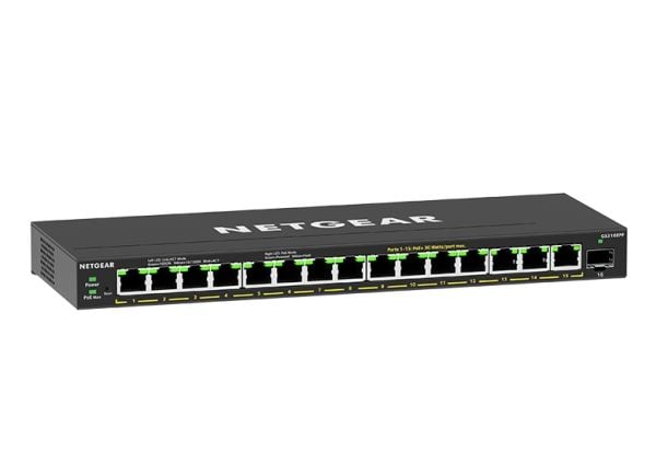 NETGEAR Plus GS316EPP - Switch - Styrt - 15 x 10/100/1000 (PoE+) + 1 x SFP - stasjonær, veggmonterbar - PoE+ (231 W)