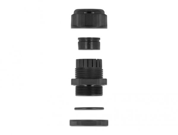 DeLOCK 60367, Musta, Muovi, 2 kpl, PG21, 1,6 cm, IP68