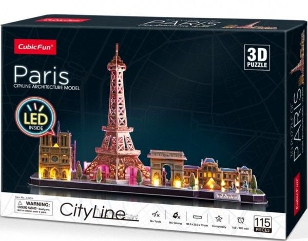 CubicFun Paris LED, 115 stykker, Bygninger, 10 år