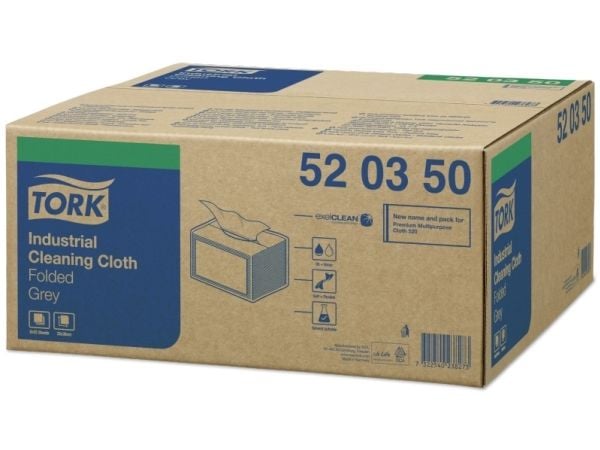 Tork 520350, Papir, Grå, 320 mm, 385 mm, 55 stykker, 195 mm