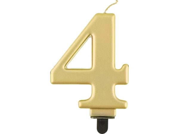 GoDan födelsedagsljus “4” guld 8 cm