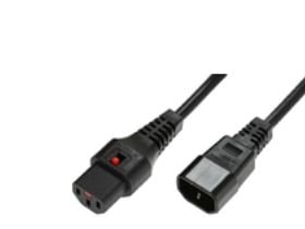 MicroConnect - Jatkojohto virralle - IEC 60320 C14 - IEC 60320 C13 - 1 m - musta