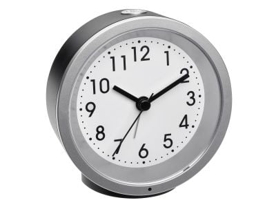 TFA-Dostmann 60.010668, Quartz-väckarklocka, Rund, Svart, Silver, Plast, Analog, Batteri