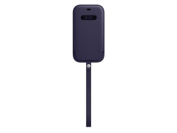 Apple - Beskyttelsesmuffe for mobiltelefon - med MagSafe - lær - dyp fiolett - for iPhone 12, 12 Pro
