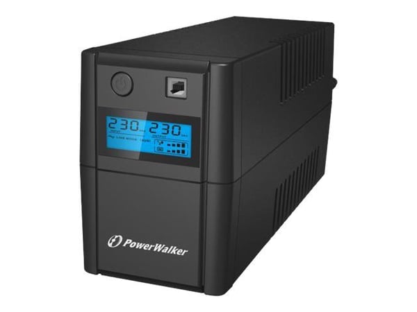 PowerWalker VI 850SE LCD - UPS - AC 230 V - 480 watt - 850 VA - 9 Ah - USB - utgangskontakter: 2 - svart