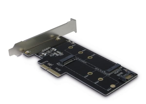 Inter-Tech KT015 - Grensesnittsadapter - M.2 Card / SATA 6Gb/s - lav profil - PCIe 3.0 x4