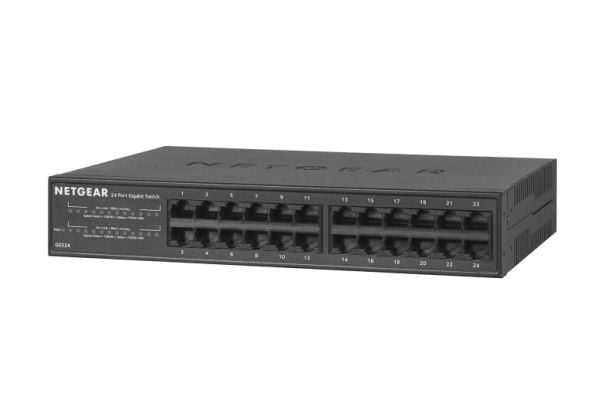 NETGEAR GS324v2 - Switch - ikke-styrt - 24 x 10/100/1000 - veggmonterbar, stasjonær, rackmonterbar