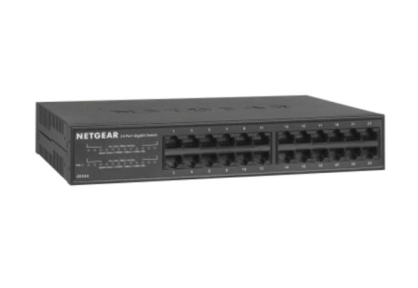 NETGEAR GS324v2 - Switch - ikke-styrt - 24 x 10/100/1000 - veggmonterbar, stasjonær, rackmonterbar