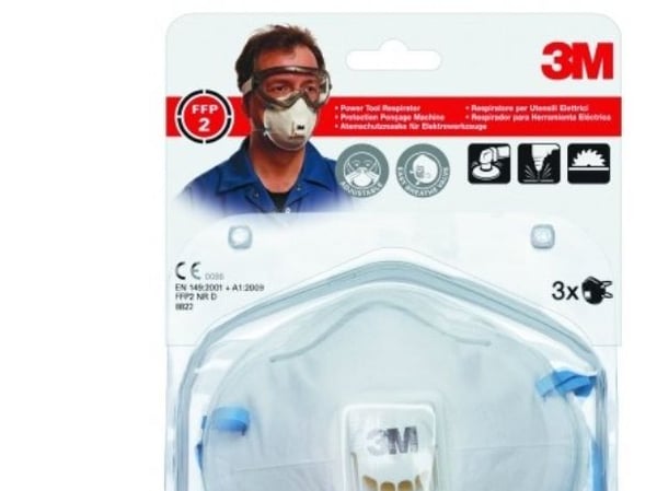 3M 8822C3, FFP2, Valkoinen, 3 kpl, Kupla