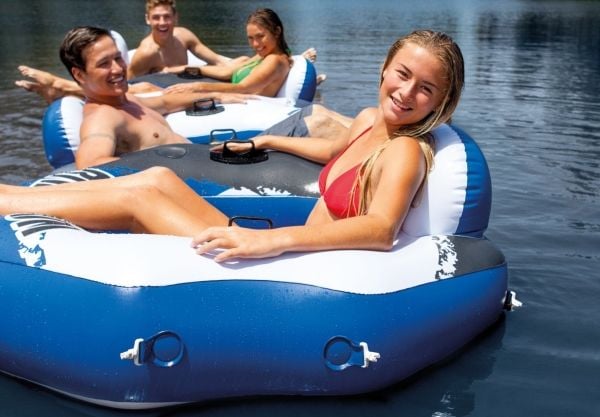 Intex 58854, Svart, Blå, Vit, Sittbadleksak, Vinyl, Man / Kvinna, 1300 mm, 1260 mm