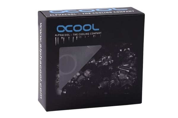 Alphacool 17475, Festesett, Messing, Sort, 1/4", 20 mm, 2,2 cm
