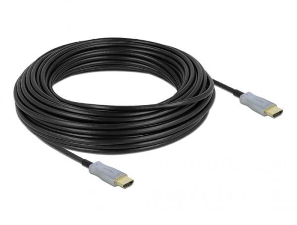 DeLOCK - Høyhastighets HDMI-kabel - HDMI (M) til HDMI (M) - 20,0 m - fiberoptisk - svart - 4K-støtte, Active Optical Cable (AOC) (85015)
