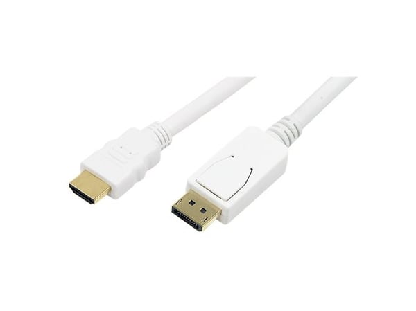 LogiLink 2m, HDMI-DP, 2m, HDMI, DisplayPort, Gull, 1920 x 1080 piksler, Hvit