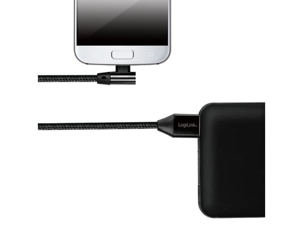 USB 2.0 to micro-USB (90° angled) male, 1m