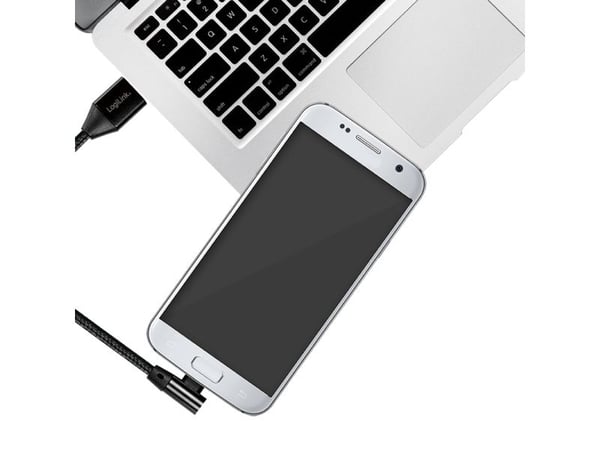 USB 2.0 to micro-USB (90° angled) male, 1m