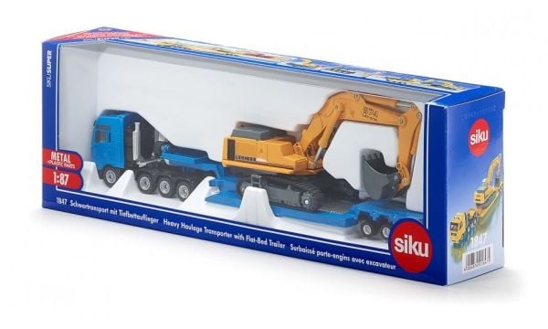 Siku 1847, Raskaan kuljetusrekan pienoismalli, Esikoottu, 1:87, Metalli, Muovi, 3 vuosi/vuosia, Musta, Sininen, Oranssi