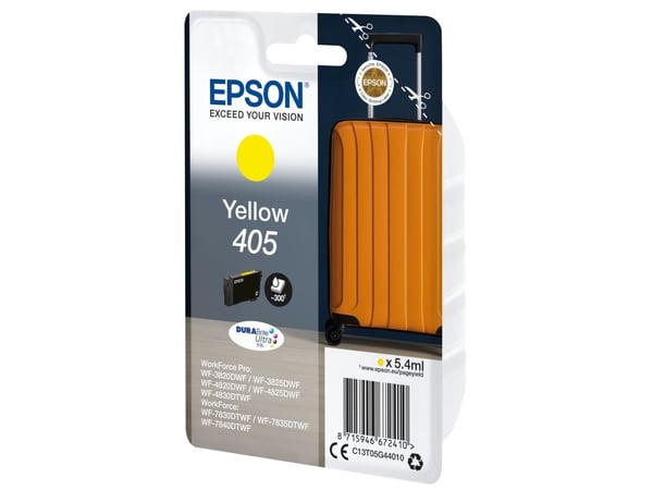 Epson 405 - 5.4 ml - gul - original - blære med RF/lyd-alarm - blekkpatron - for WorkForce WF-7310, 7830, 7835, 7840; WorkForce Pro WF-3820, 3825, ...