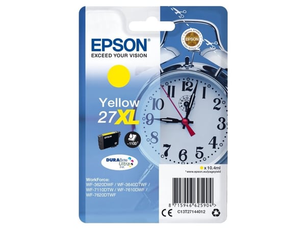 Epson 27XL - 10.4 ml - XL - gul - original - blekkpatron - for WorkForce WF-3620, WF-3640, WF-7110, WF-7210, WF-7610, WF-7620, WF-7710, WF-7715, WF...