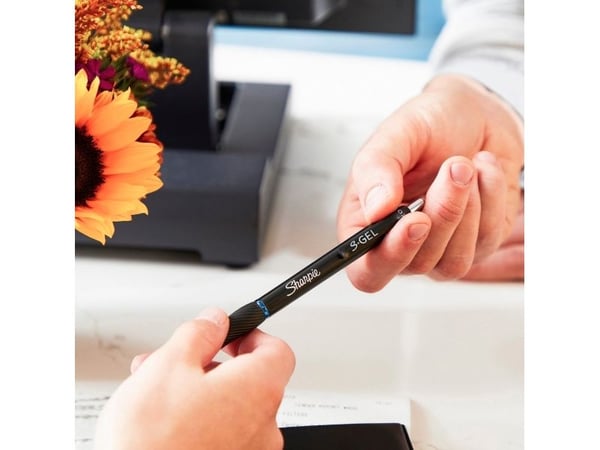 Sharpie S-Gel, Uttrekkbar gelépenn, Blå, Sort, Medium, 0,7 mm, Boks