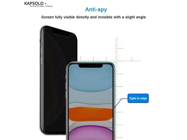 KAPSOLO - Matkapuhelimen näytönsuoja - 3D - lasi - yksityisyyssuodattimella - 2-suuntainen - liimautuva - Apple iPhone 12 mini:lle