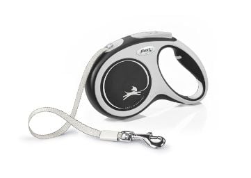 Flexi New Comfort M Tape 5 m, Koira, Joustava koiran hihna, Musta, Nauha, 25 kg, Yksivärinen