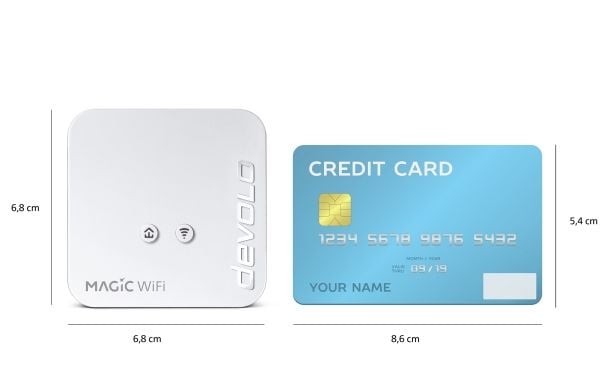 devolo Magic 1 WiFi mini - Multiroom Kit - bro HomeGrid 2,4 GHz - veggpluggbar (en pakke 2)