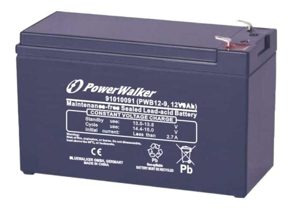 PowerWalker PWB12 Series PWB12-9 - UPS-batteri - 1 x batteri - Bly-syra - 9 Ah - för PowerWalker VI 1000 RLP, VI 2000 RLP, VI 3000 RLP; Battery Pac...
