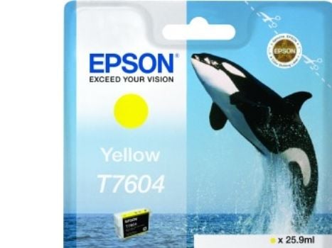 Epson T7604 keltainen, Keltainen, Väriainepohjainen muste, 1 kpl