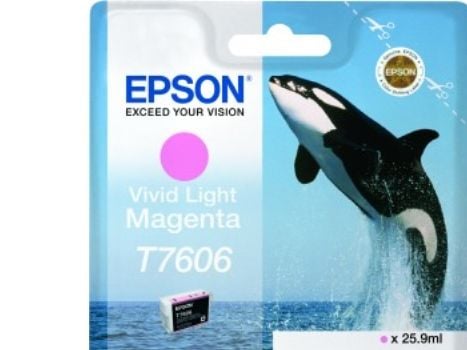 Epson T7606 kirkas vaalea magenta, Kirkas vaaleanmagenta, Väriainepohjainen muste, 25,9 ml, 1 kpl