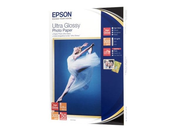 Epson Ultra Glossy Photo Paper - Blank - 130 x 180 mm 50 ark fotopapir - for EcoTank ET-1810, 2810, 2811, 2814, 2815, 2820, 2825, 2826, 2850, 2851,...