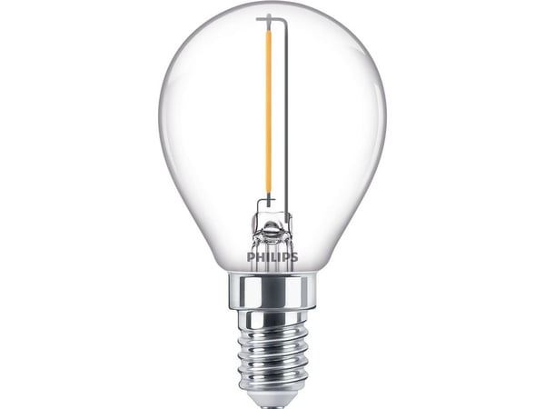 Philips - LED-filamentlyspære - form: P45 - klar finish - E14 - 1.4 W (ekvivalent 15 W) - klasse F - varmt hvitt lys - 2700 K