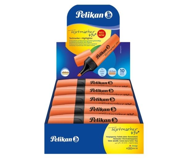 Pelikan Textmarker 490, 1 kpl, Oranssi, Oranssi, Polypropeeni (PP)