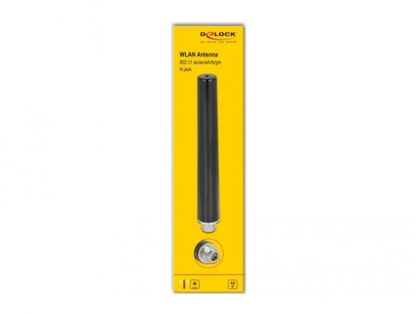 Delock - Antenne - 16.55 cm - Wi-Fi - 4 - 6 dBi - rundtstrålende - utendørs - svart